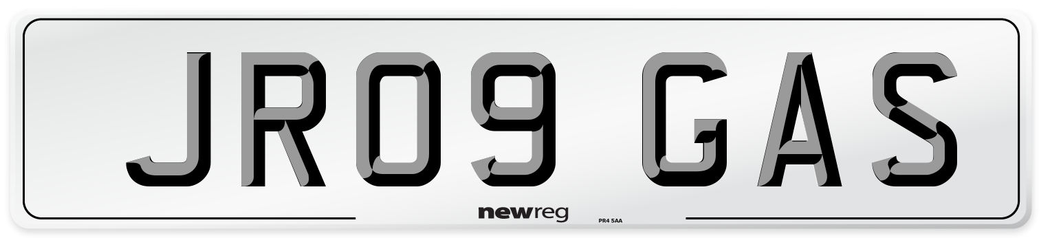 JR09 GAS Number Plate from New Reg